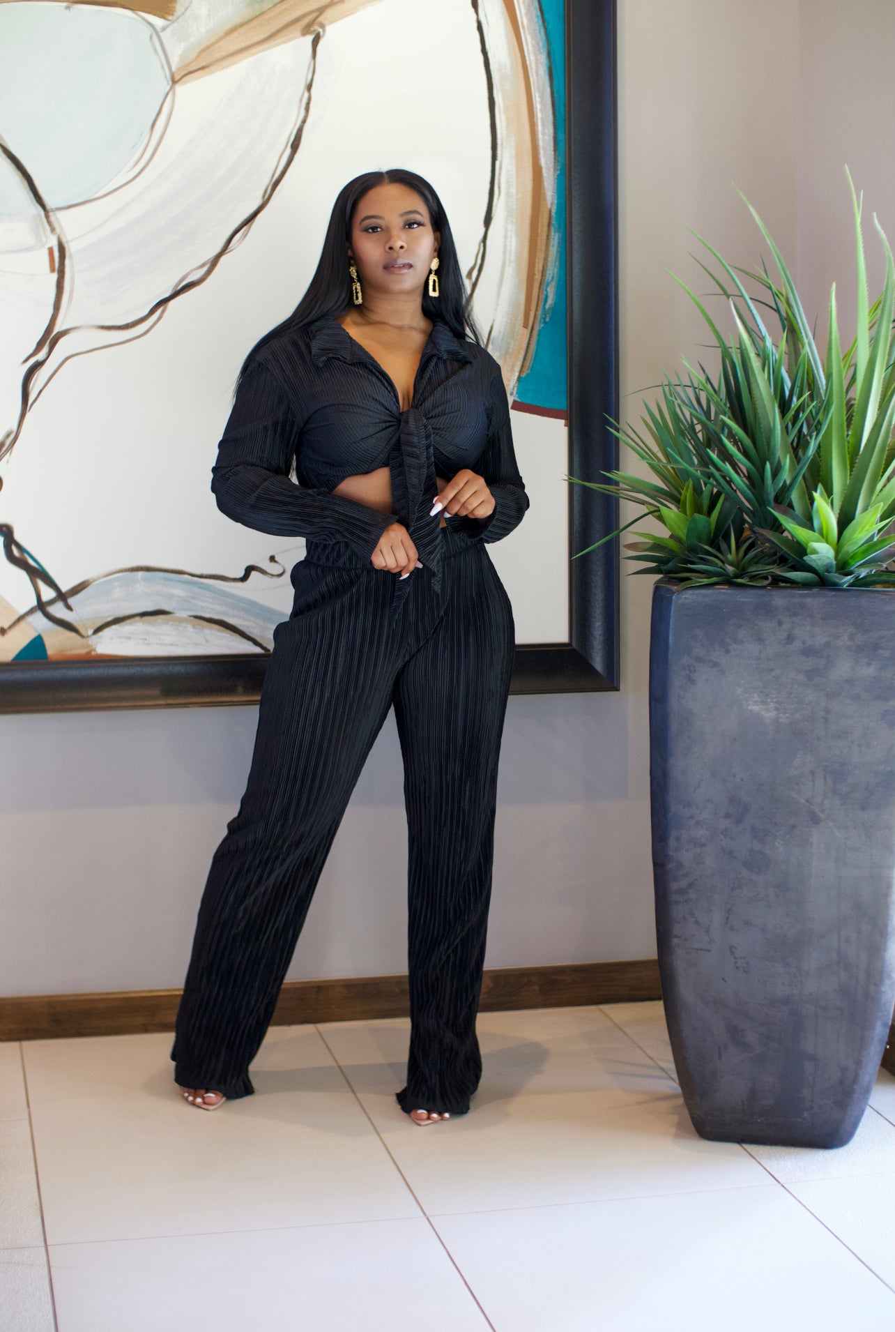 Palm Springs Pants Set (Black)