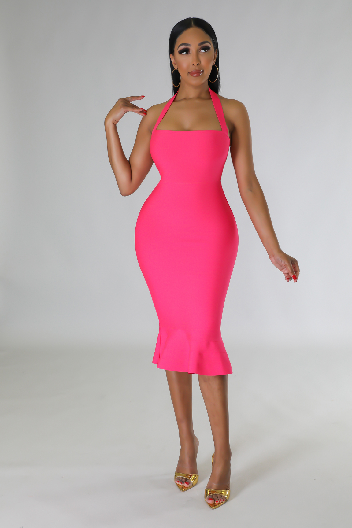 Teatime Midi Dress (Pink)