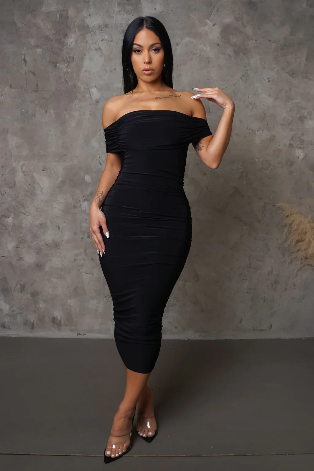 Bella Midi Dress (Black)